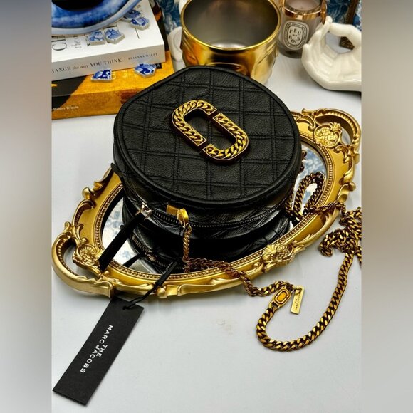 🆕 THE MARC JACOBS 🧿 NWT The Status Round Crossbody, Black - Picture 11 of 15